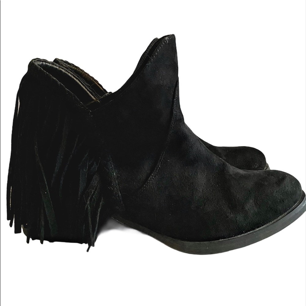 Not Rated Black Fringe Ankle Boots